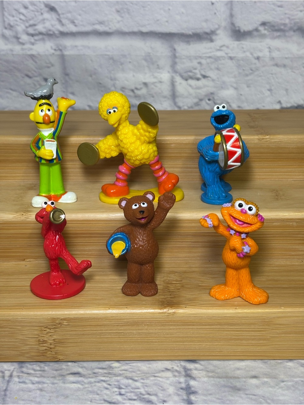 Vintage Sesame Street Figures 6 Piece Tyco 90s Big Bird, Cookie Monster, Bert